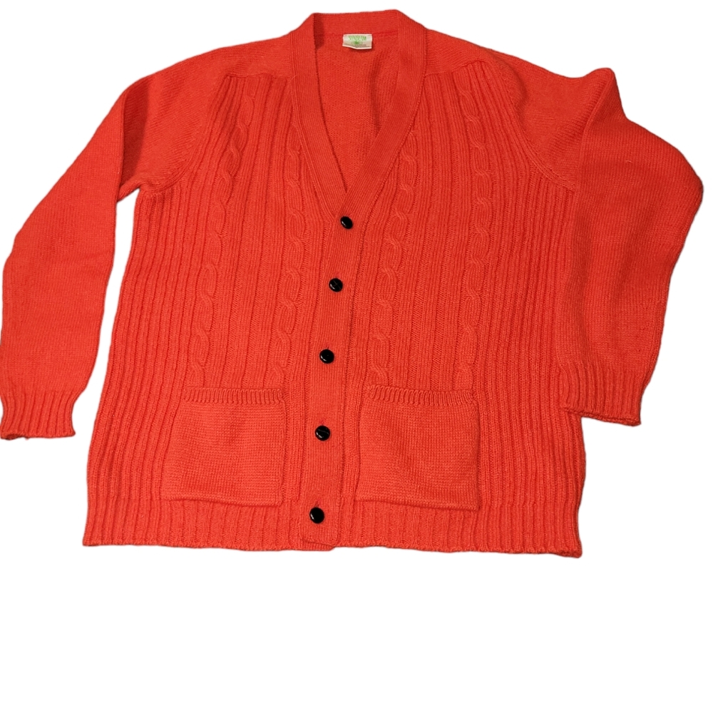 Vintage Sunbeam Cardigan 55% Dacron 45% Shetland wool Republic of Ireland 60's